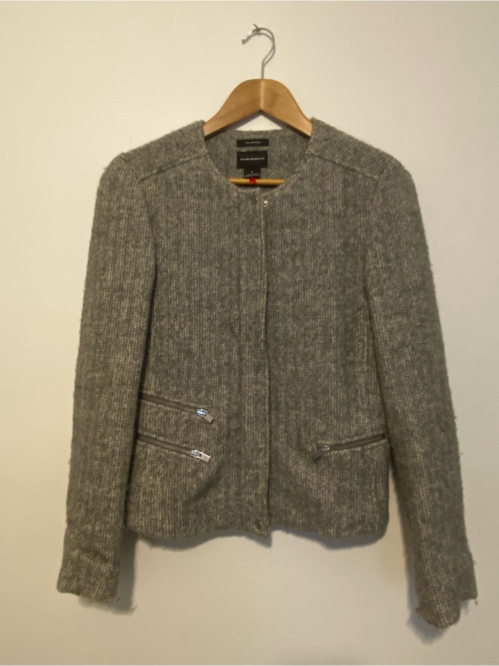 Club Monaco Italian Wool Gray Zip Jacket
